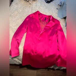 Sold out asos hot pink silk blazer dress never worn